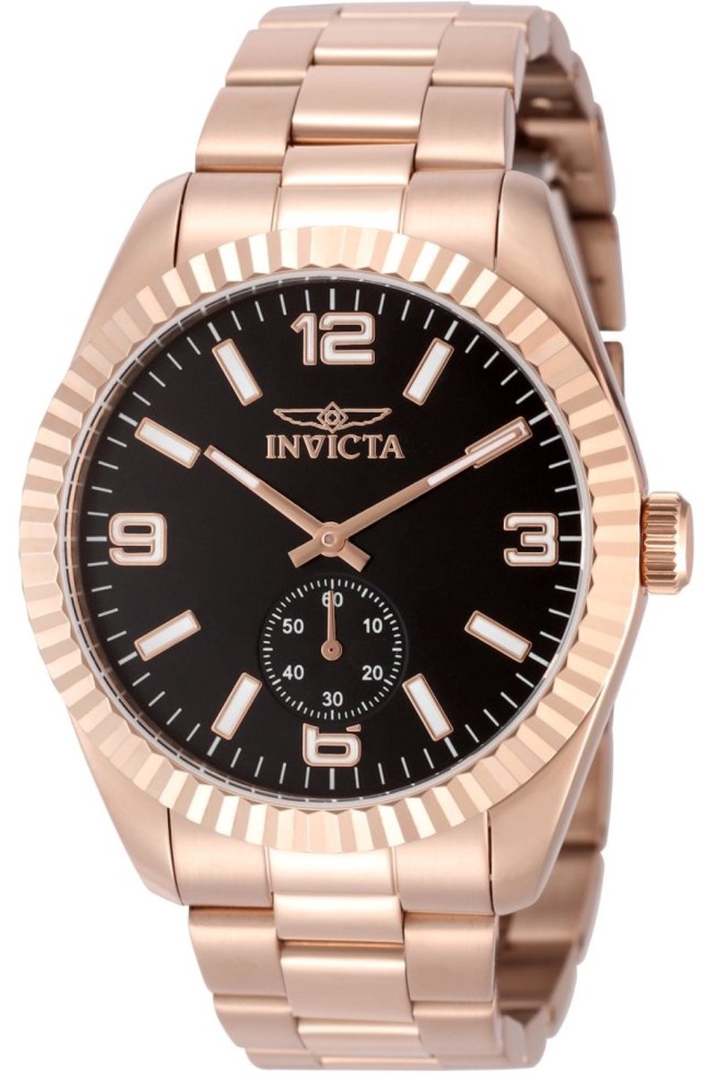 Invicta Specialty 49392 Heren Horloge - Waterdicht - Analoog - Quartz Uurwerk - Roestvrij Staal met zwarte Wijzerplaat - 43mm