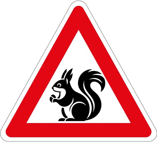 Panneau Attention aux écureuils qui traversent - Sign Again - 20 cm