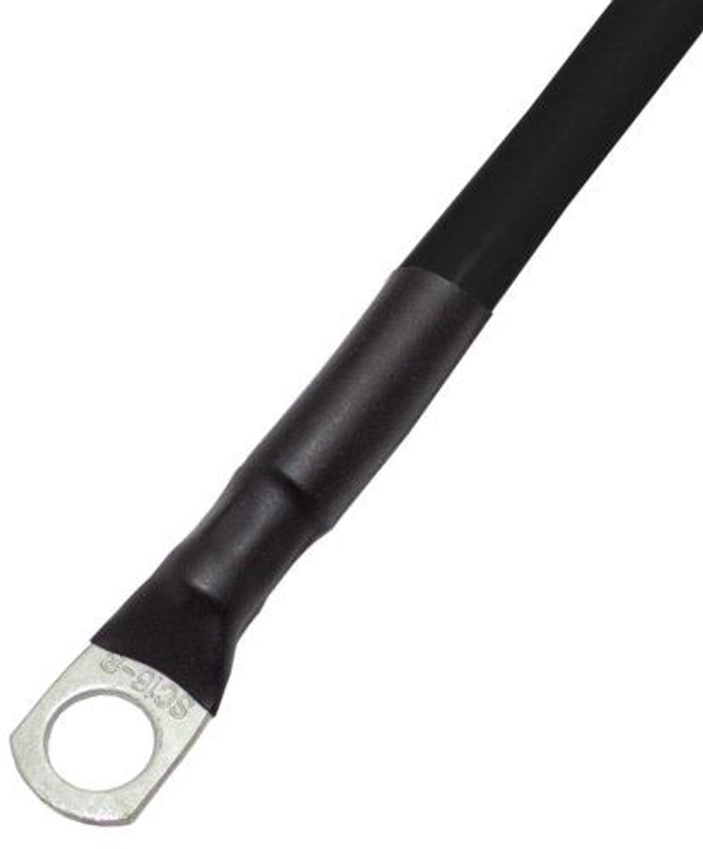 Accukabel 50mm2 met oog M8/M10 rood/zwart - zwart, M8, 2.5 m