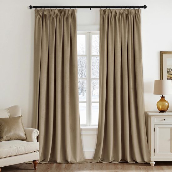 Ystyle Fluwelen Gordijnen Verduisterend Set Van 2, 140 x 300 CM