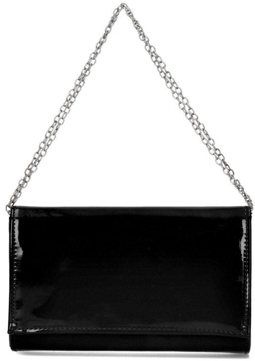 PROMO Communie Moederdag Bruiloft - Jessica *Claudia* - Elegante Clutch – Avondtas met Fijne Glans en Verstelbare Goud Ketting - Zwart / Black / Nero - Ideaal cadeau – Stijlvol, praktisch & origineel – HandbagsUniverse