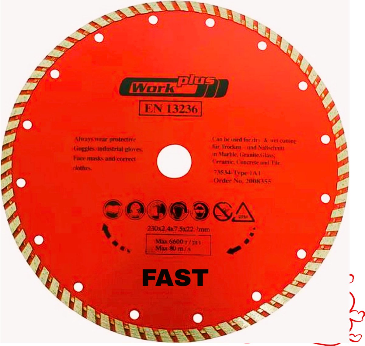 Work-it Diamant Slijpschijf - 178 mm Turbo Droog 73529