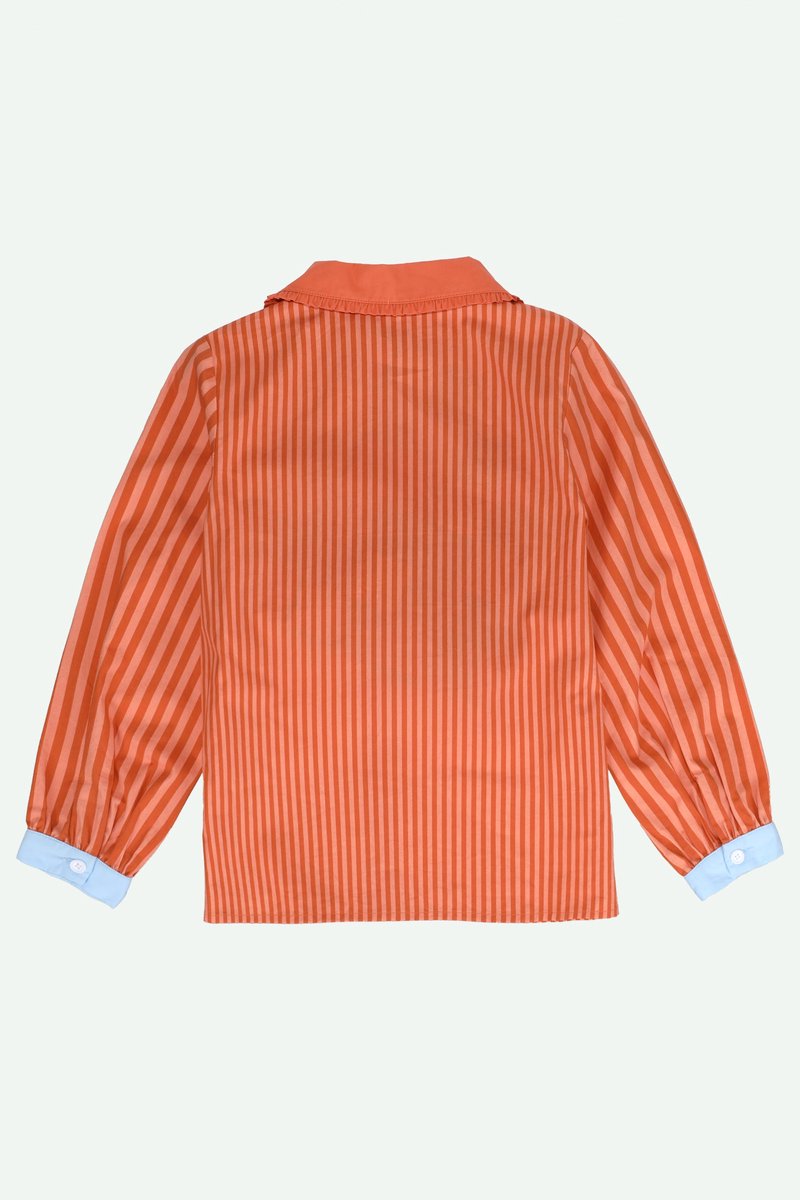 Sticky Lemon - blouse - strepen - koraalroze + schipbreuk roest