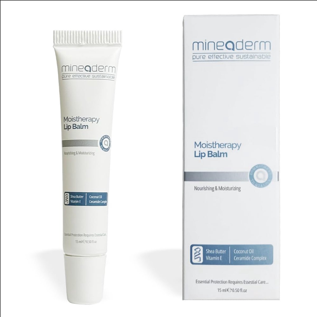 Mineaderm Moistherapy Lip Balm – Intensive Care with Shea Butter, Coconut Oil & Ceramide NP – Instantly Soothes & Moisturizes Dry, Chapped Lips – 15 ml