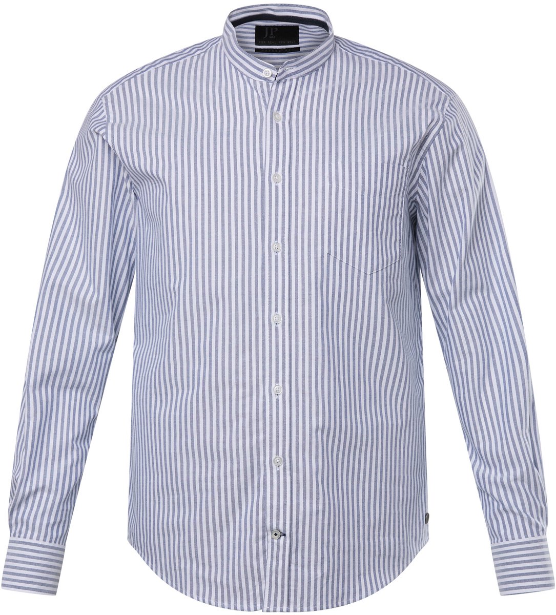 JP 1880 - Heren - Oxford-overhemd lange mouwen opstaande kraag moderne pasvorm - Navy blauw - Maat 8XL
