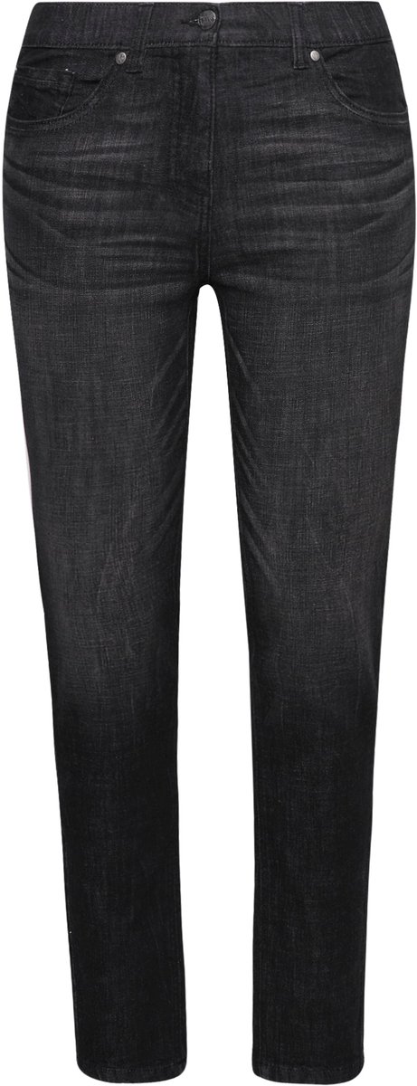 Ulla Popken - Dames - Jeans Sarah siernaden smalle pijpen - Zwart - Maat 42