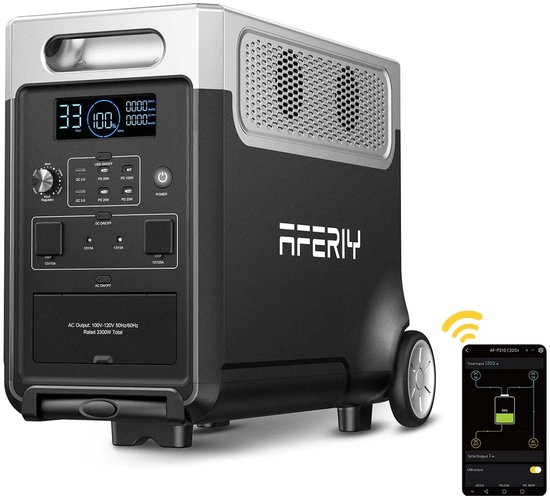Powerstation-Draagbare stroombron-3840Wh LiFePO4 batterij-Uitbreidbare solar generator met 3600W omvormer-App controlled power station voor thuis, camping en emergency power supply