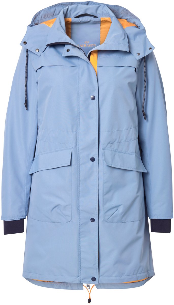 Laurasøn - Dames - Functionele parka capuchon opstaande kraag rits - Duifblauw - Maat 44+