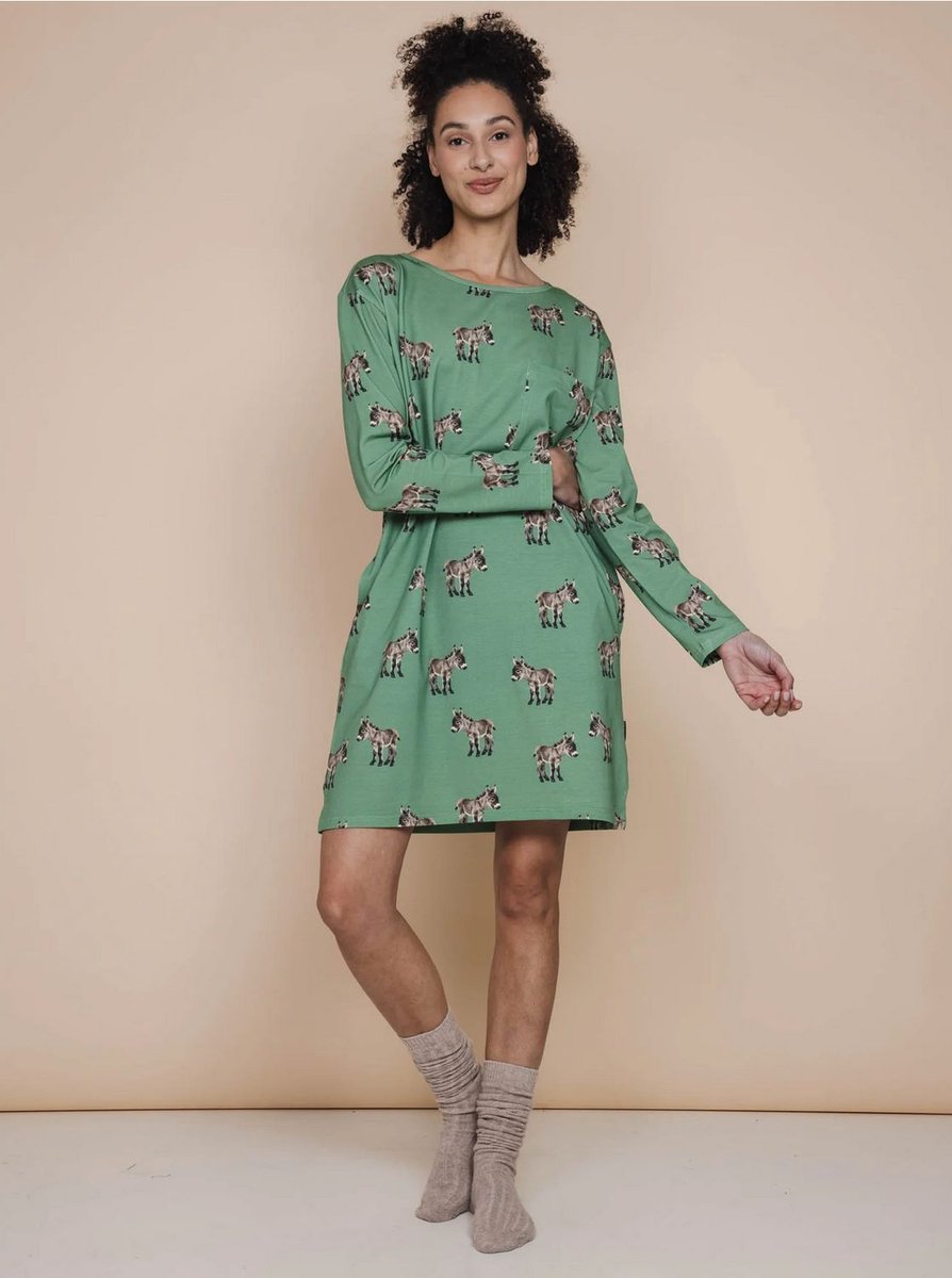 Snurk - Donkeys - loungewear - Jurk met lange mouwen - XS