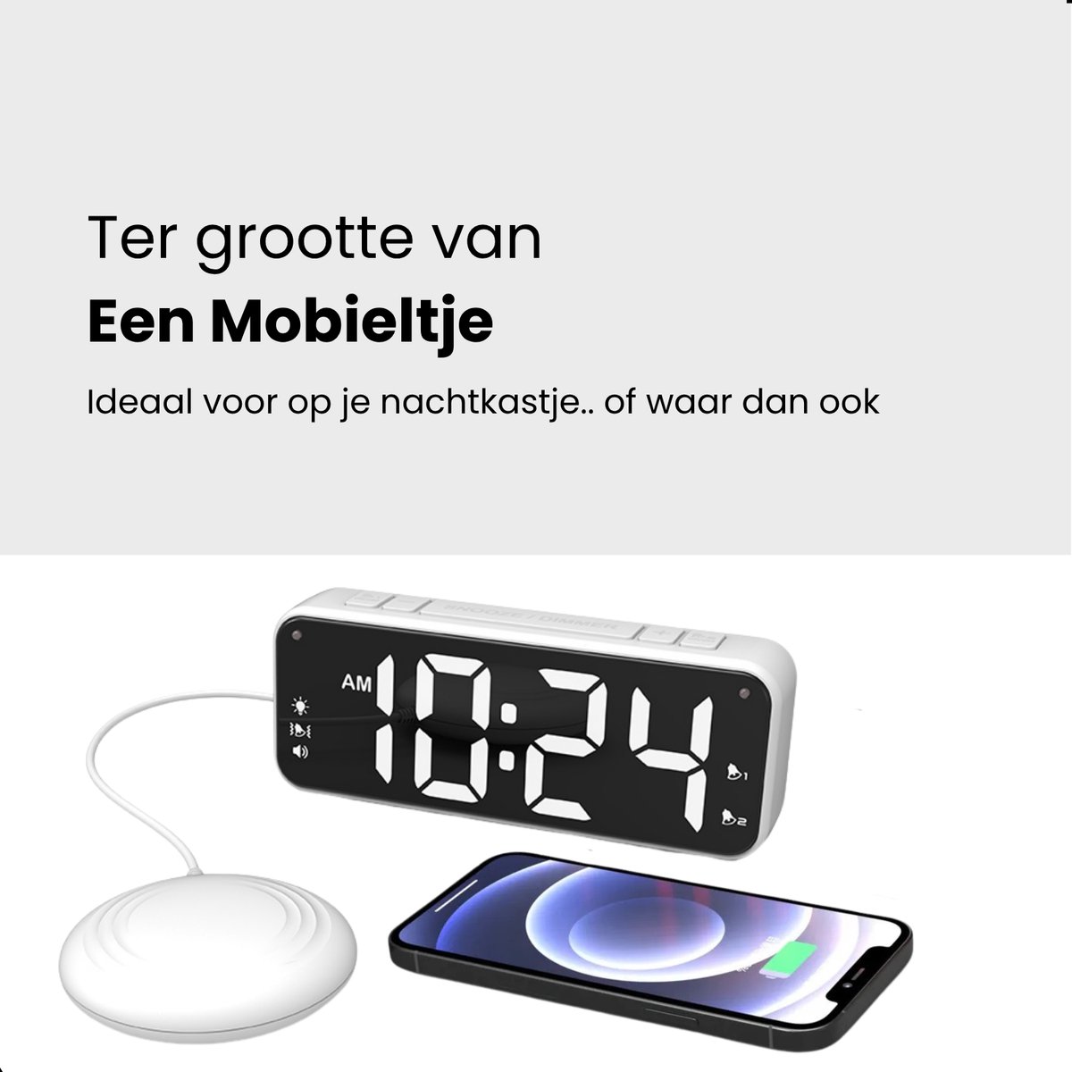 RGB Luide Vibrerende Wekker voor Zware Slapers/Slechthorenden/Dove, LED RGB Luide Vibrerende Wekker voor Zware Slapers/Slechthorenden/Dove, LED
