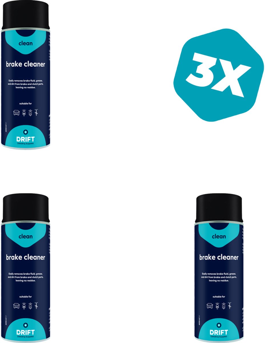 3 × Remreiniger - Brake Cleaner Spray - Remmenreiniger Spuitbus - Voor Auto & Motor - 400 ML