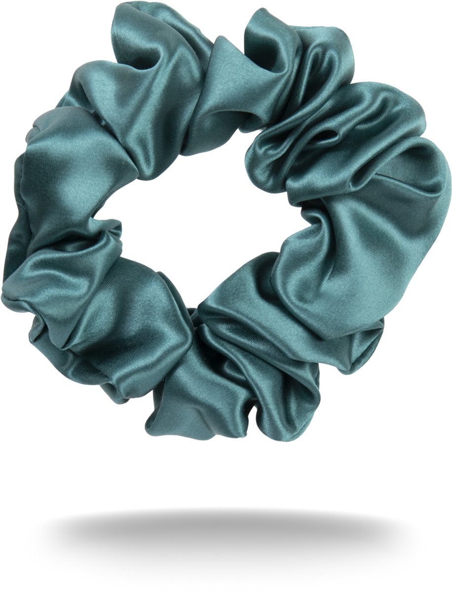 Scrunchie van 100% moerbeizijde - mulberry Silk - haar elastiek zonder haarbreuk - luxe scrunchie dames - Walure Aesthetics - medium size - sea green