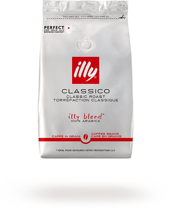 Illy Classico koffiebonen, klassieke branding, 100% Arabica.