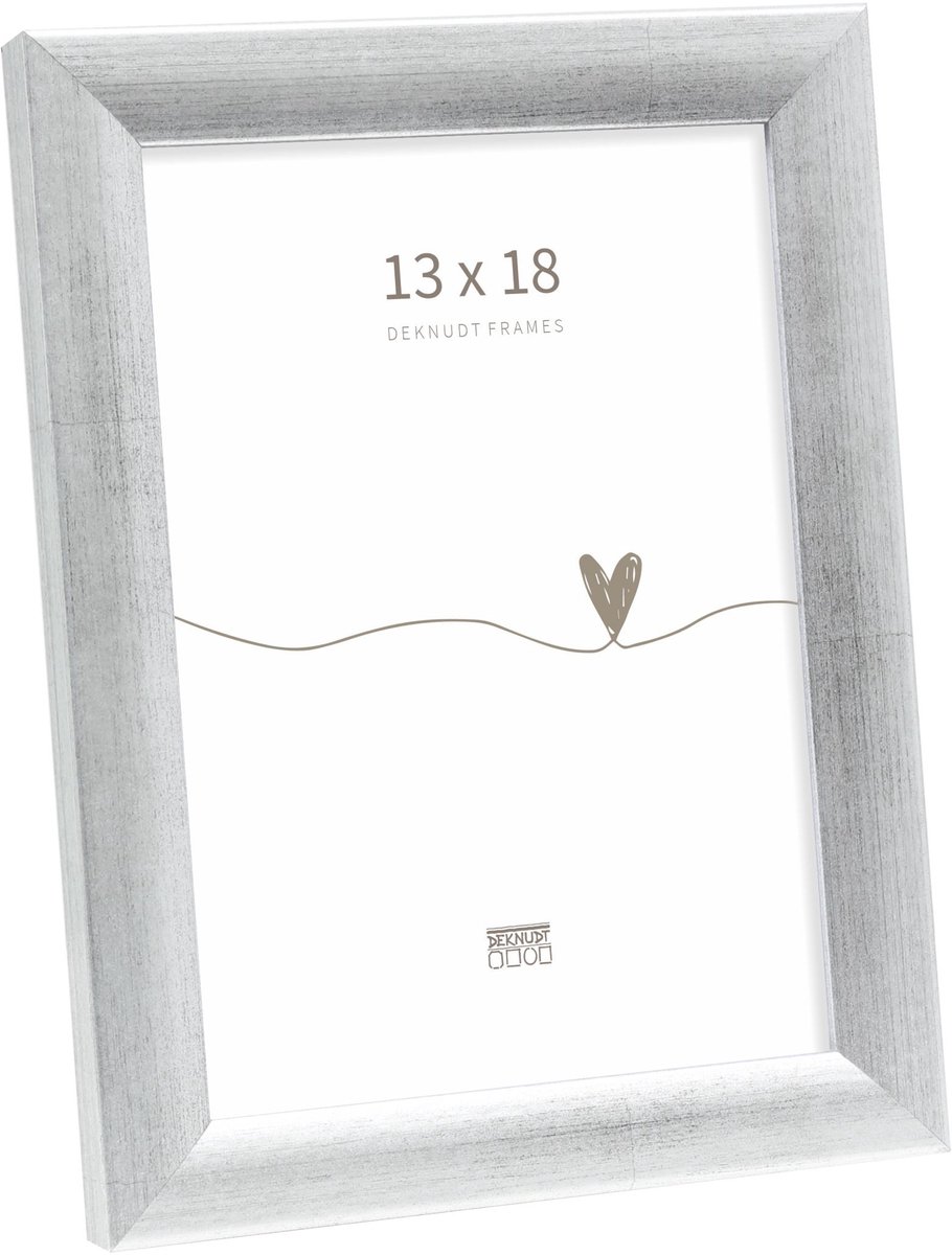 Deknudt Frames fotolijst S54SD3 - brushed zilverkleur - hout - 13x18cm
