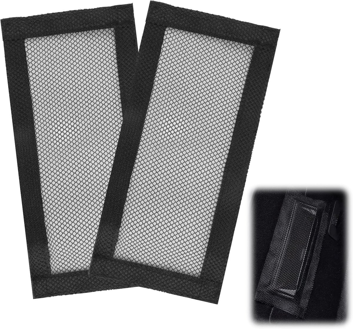 Image of 2-piece auto stofbescherming net - zitventilatiehoes met sluiting - klimaatbescherming - hoes voor ventilatierooster - luchtstroombescherming en anti-verstopping
