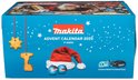 Makita Adventskalender 2025 met kerstmuts, ballen en gereedschap