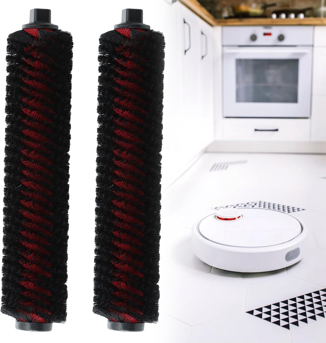 2 Vervangende Schoonmaakborstels - Compatibel met S7 MaxV - S7 Pro - S8 Pro - G10S - Verwijderbare Rollenborstel - Onderhoudsborstel voor Moppen en Basis Zelfreiniging