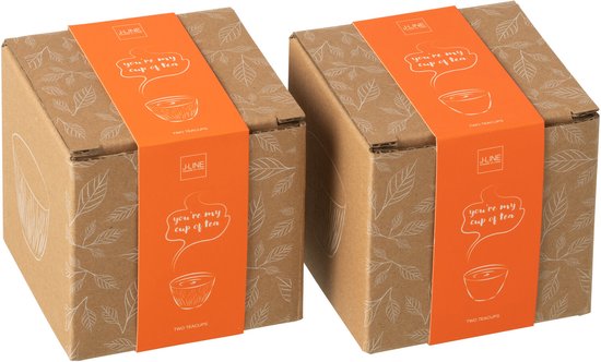 J-Line tasse - métal - orange - 2 boîtes de 2 pièces