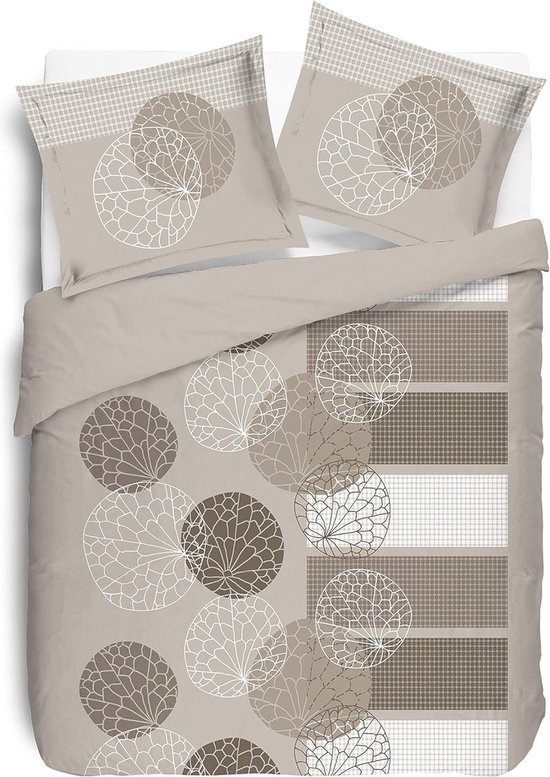 Ethnic 2-persoons Dekbedovertrekset 200x220cm Katoen Renforcé Met Laken En 2 Kussenslopen Adiel Grijs