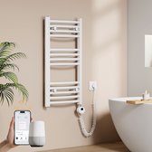 EMKE Elektrische Handdoekradiator - Slimme Bediening - APP Week Timer - 75x40cm - 300W - Glans Wit
