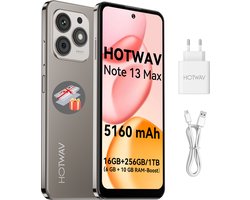 HOTWAV Note 13 Max Smartphone - 16GB/256GB - 5160 mAh Batterij - mobiele telefoon zonder abonnement - 4G Dual SIM - mobiele telefoon senioren - Met Transparante Hoes - Goud