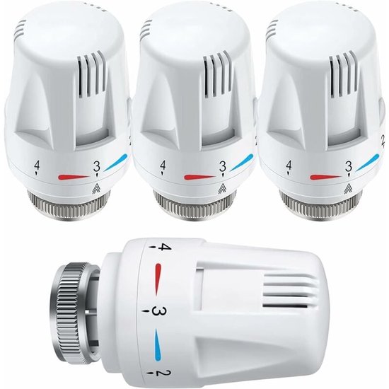 Thermostaatkop, radiatorventiel, M30 x 1,5 radiatorventielkoppen, radiatorthermostaatkop, radiatorthermostaat met nulstand, verwarmingsthermostaat, verwarmingsregelaar voor kantoor en thuis (A) (B