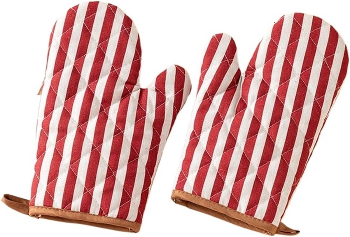 Daity 1 paar - Ovenwanten, verbrandingsbestendige katoenen magnetronhandschoenen, set bakkeukenhandschoenen