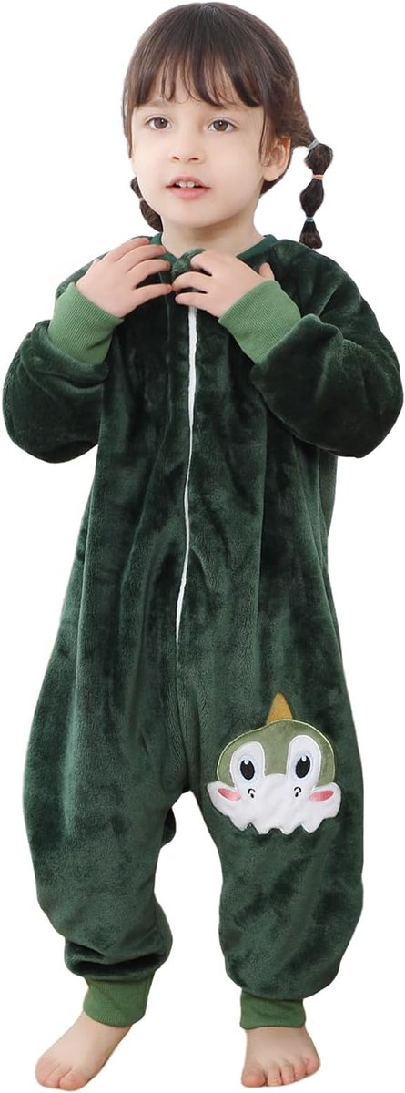 Famanu - Slaapzak met voeten, winterslaapzak voor kleine kinderen, sluimerzak met mouwen, slaapzak met pijpen, slaapoverall, pyjama met ritssluiting, 1-6 jaar