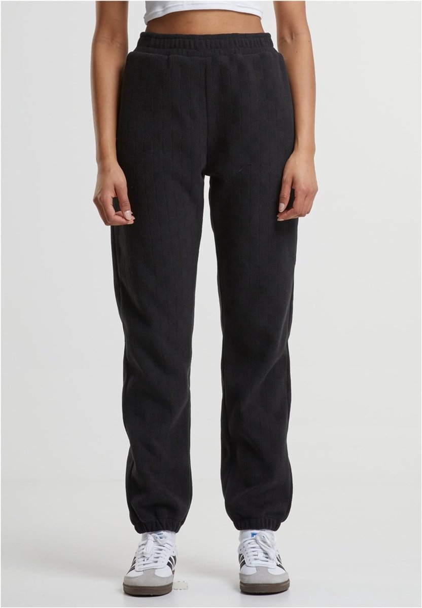 Urban Classics Jacquard Velvet Dames joggingbroek 5XL Zwart