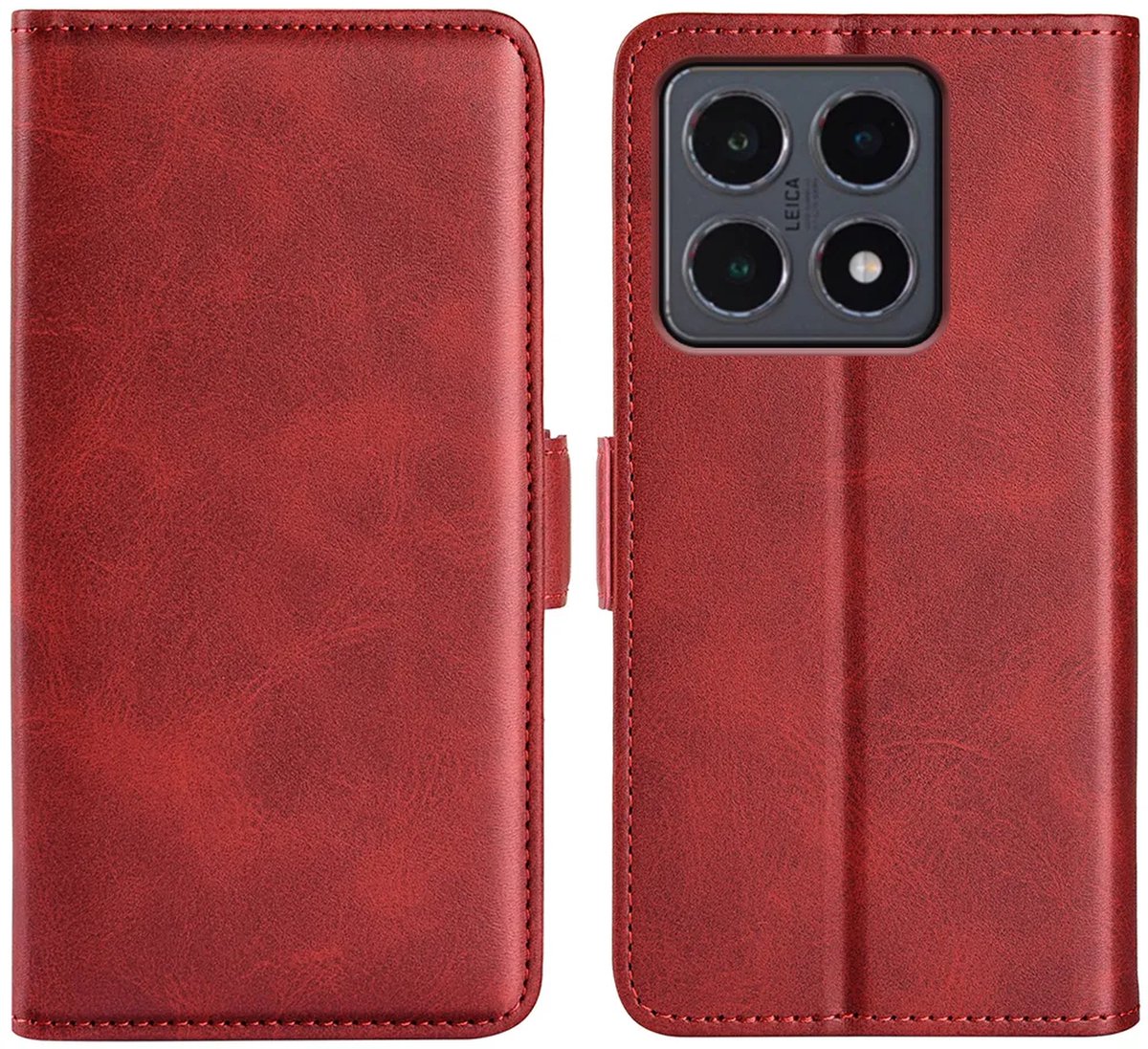MobyDefend Hoesje - Geschikt voor Xiaomi 15T - Luxe Wallet Book Case (Sluiting Zijkant) - Rood