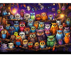 Uil Puzzel 1000 Stuks - Klassieke Puzzel voor Volwassenen - Ontspanning en Concentratie Verbetering - Uitdagend Breinspel - Cadeau voor Puzzelliefhebbers - Gedetailleerd Natuur Ontwerp - 70*50 cm - 1 Puzzel