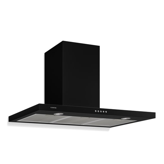 Klarstein Limelight Afzuigkap - 90 Cm Breed - Wandmontage - 600 M³/H - Roestvrij Staal - Zwart