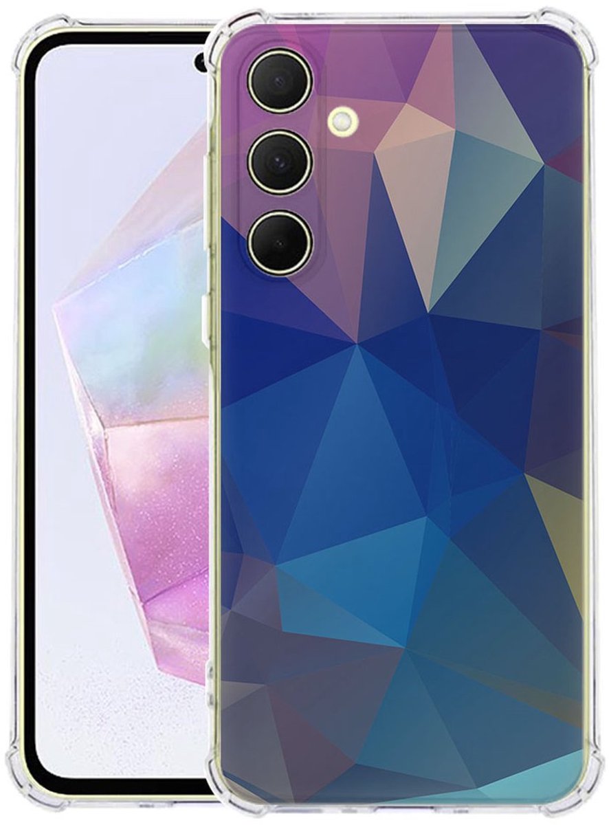 Samsung Galaxy A56 Hoesje - Polygon Dark TPU Antishock