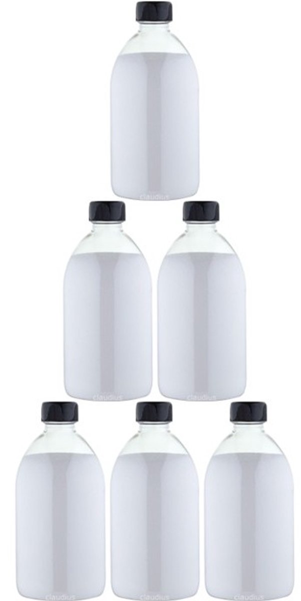 Scrubzout Kokos - 650 gram - Fles met zwarte dop - set van 6 stuks - Hydraterende Lichaamsscrub