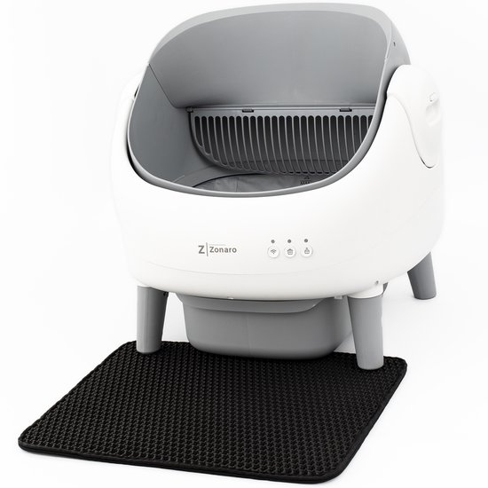 Zonaro® Automatische Kattenbak - Zelfreinigende Kattenbak - Elektrische Kattenbak - Inclusief App - 76L XXL - Met Kattenbakmat en 3 Rollen Opvangzakjes - Geurfilter - Open Design - Wit