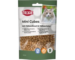Trixie Mini Cubes Kippenborst - Eiwitrijke Glutenvrije Katten Snack - 50g