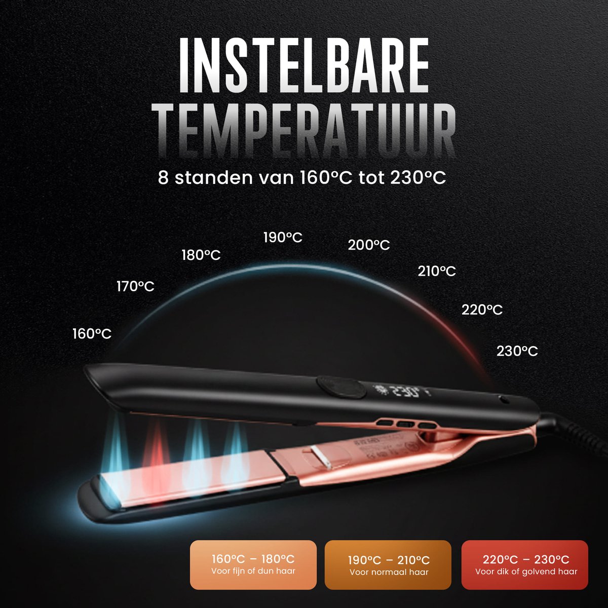 De Gadgetwinkel Goodcare Stijltang met Instelbare Temperatuur 230℃ - afbeelding 2