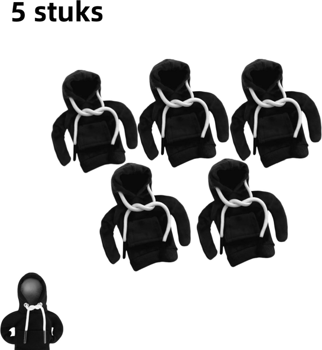 Image of 5 stuks - auto versnellingspookhoes - versnellingspook hoodie sweatshirt - handremversnelling kleine kledingdecoratie - versnellingspookbescherming creatief - zwart
