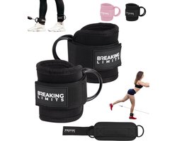 Breaking Limits Ankle Straps Fitness – Enkelband Fitness – Enkel Straps – 2 Stuks - Zwart
