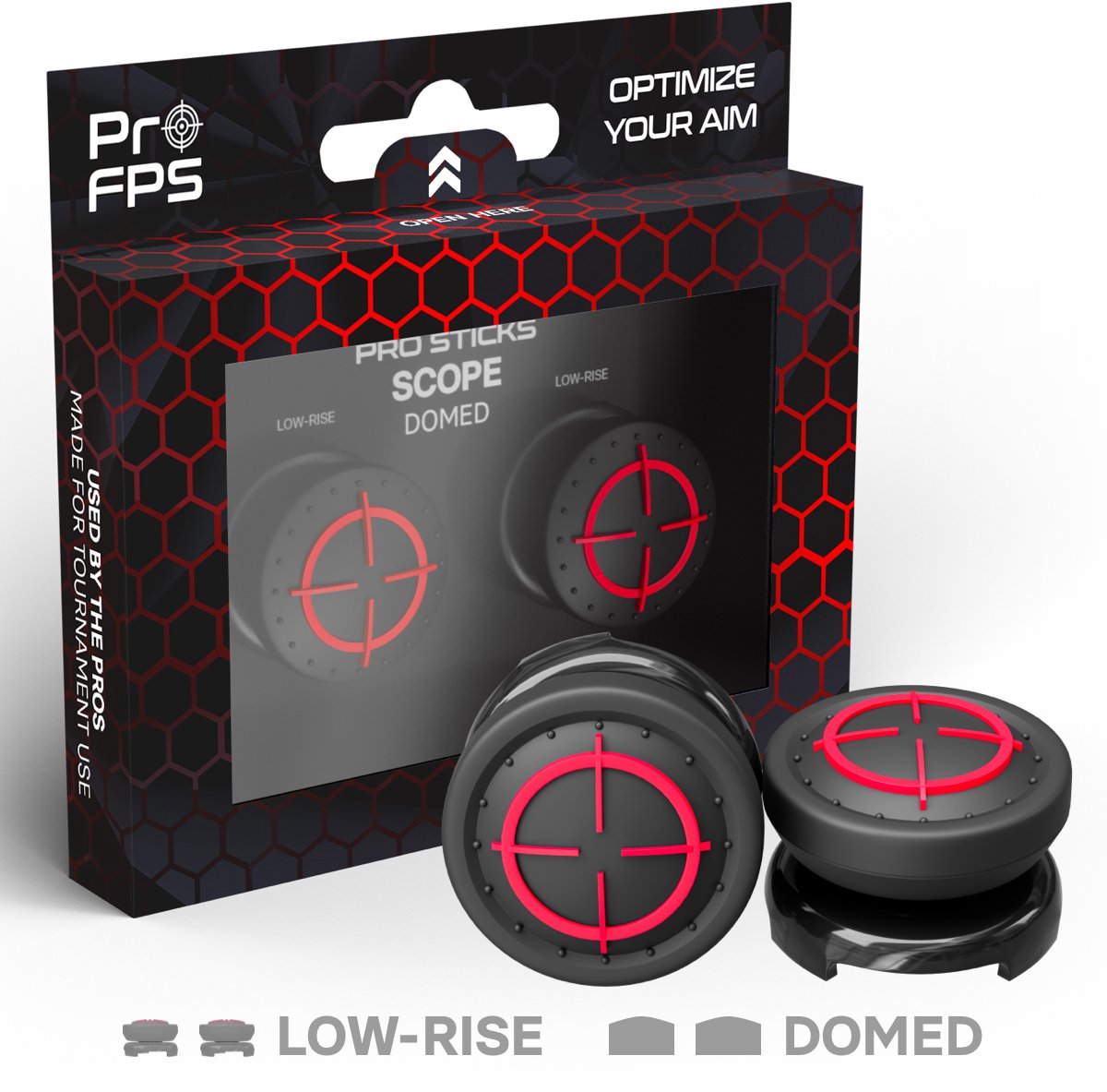 ProFPS Thumbsticks PS4 & PS5 – Domed Low-Rise Thumb Grips – Scope