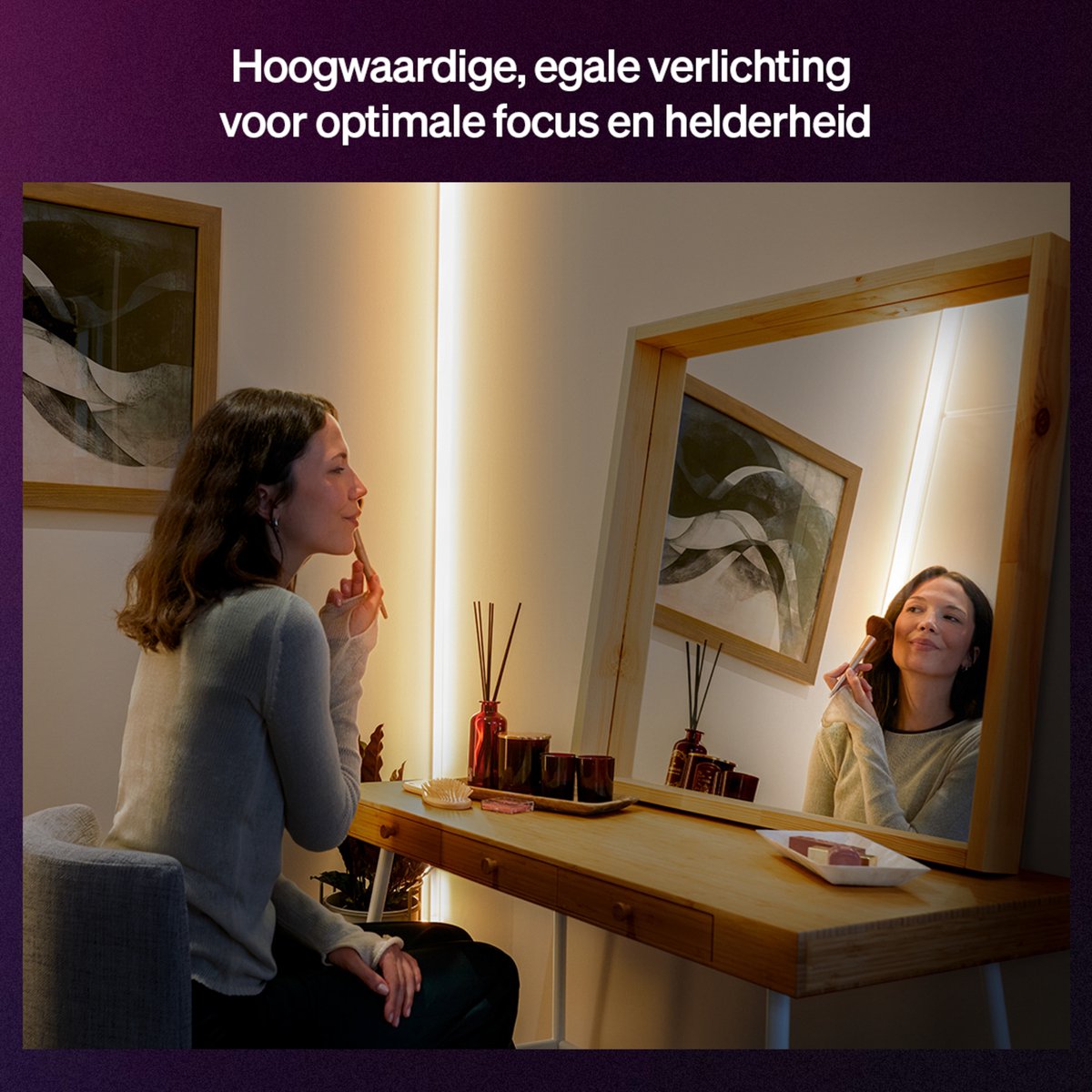 Philips Hue OmniGlow LED strip 3 m, OmniGlow, Gelijkmatig licht en kleurovergangen, Ultrahelder, echt wit licht 2700 lumen — afbeelding 7