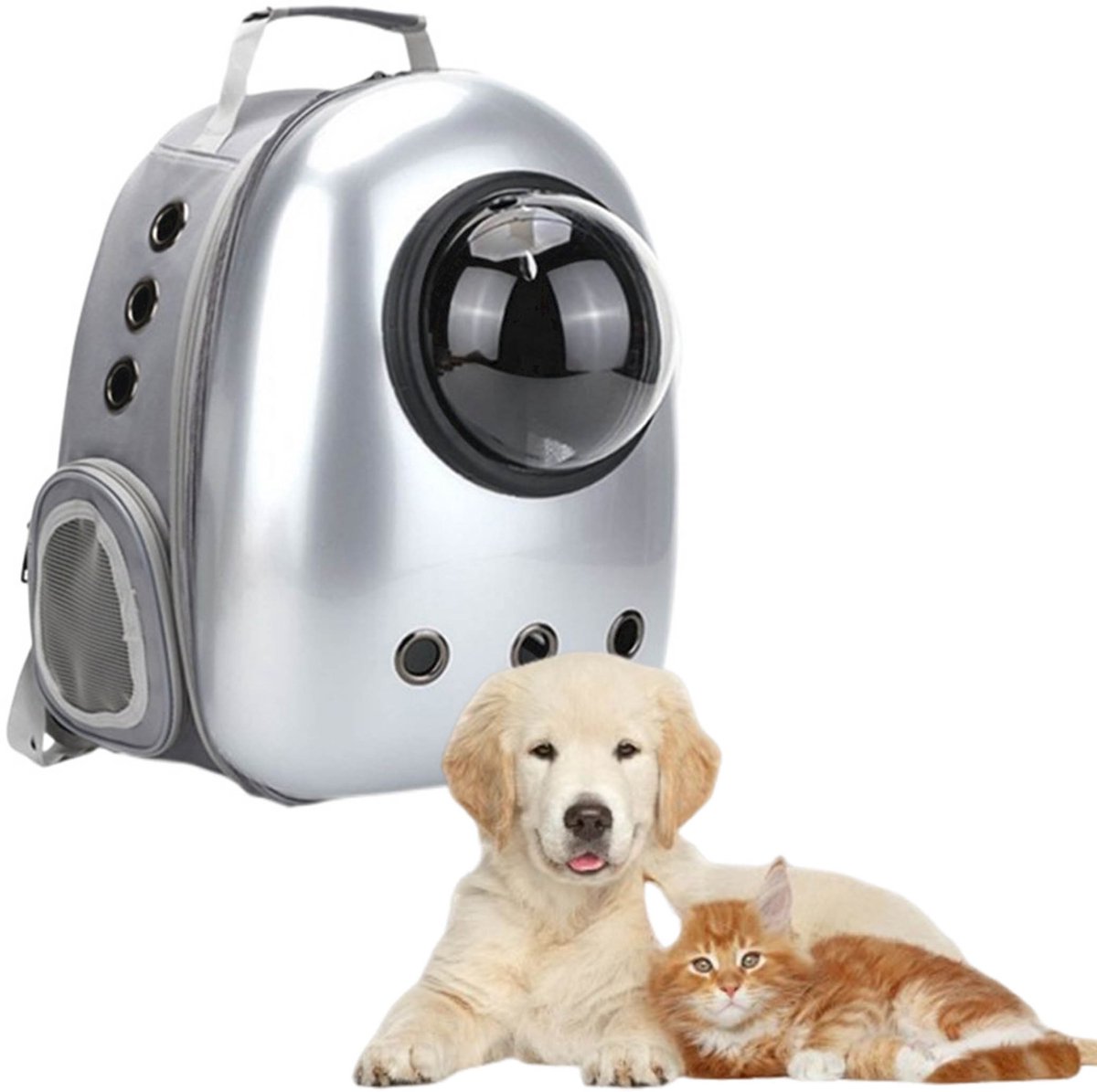 CHIWIN Katten Rugzak Capsule - Hondenrugzak Transport - Transparante Rugzak voor Huisdieren - Katten Reismand - Reistas Kat Ventilatie - Robuust & Weerbestendig - voor Kleine Honden tot 4kg en Katten tot 7,5kg