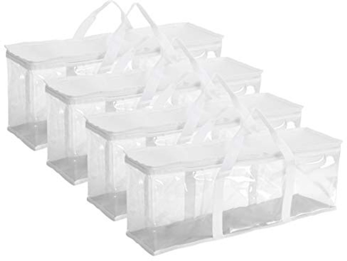 Set van 4 witte dvd-opbergzakken voor 160 dvd's (40 per zak)