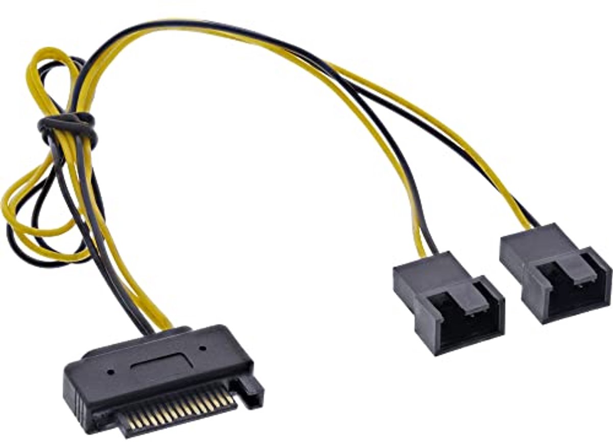 SATA Stroom Y-kabel voor 2x Ventilator - 0,3 m