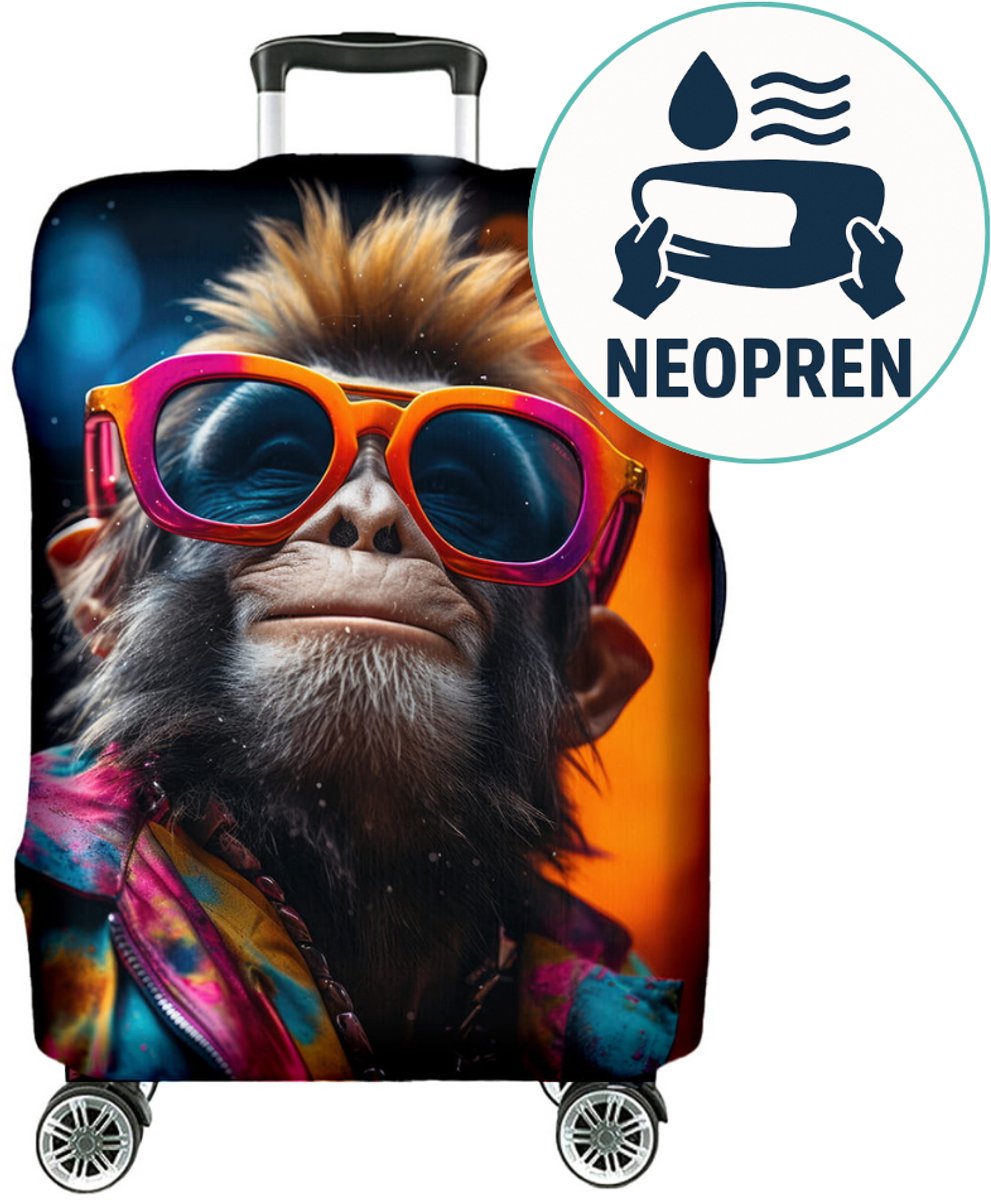 FEROCITY - Kofferhoes S (18"-22") Flexibel - Gemakkelijk schoon te maken - Polyester - Sunglasses Monkey