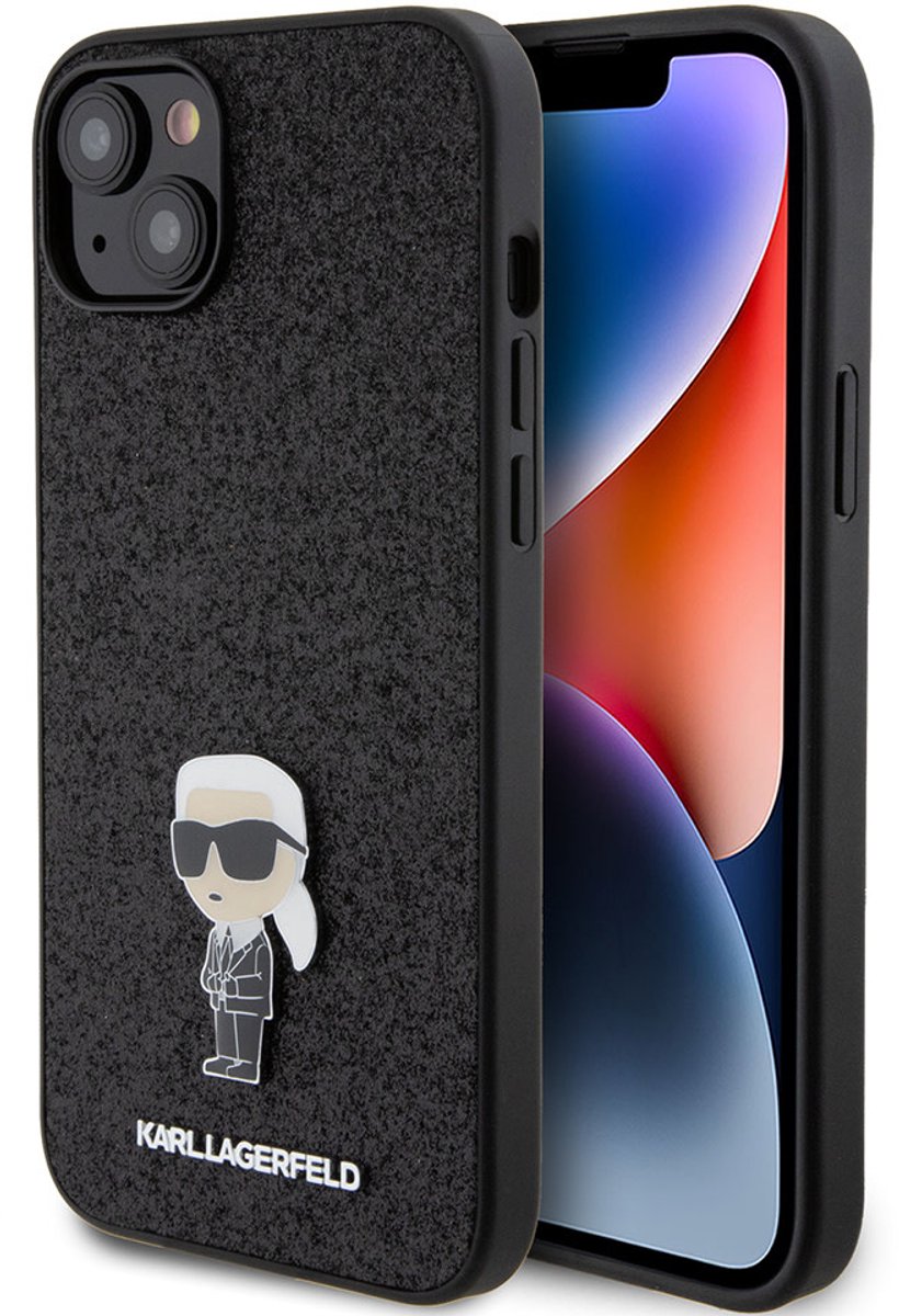 Karl Lagerfeld Back cover - iPhone 15 Plus & 14 Plus - Zwart - Slanke pasvorm - Schokbescherming