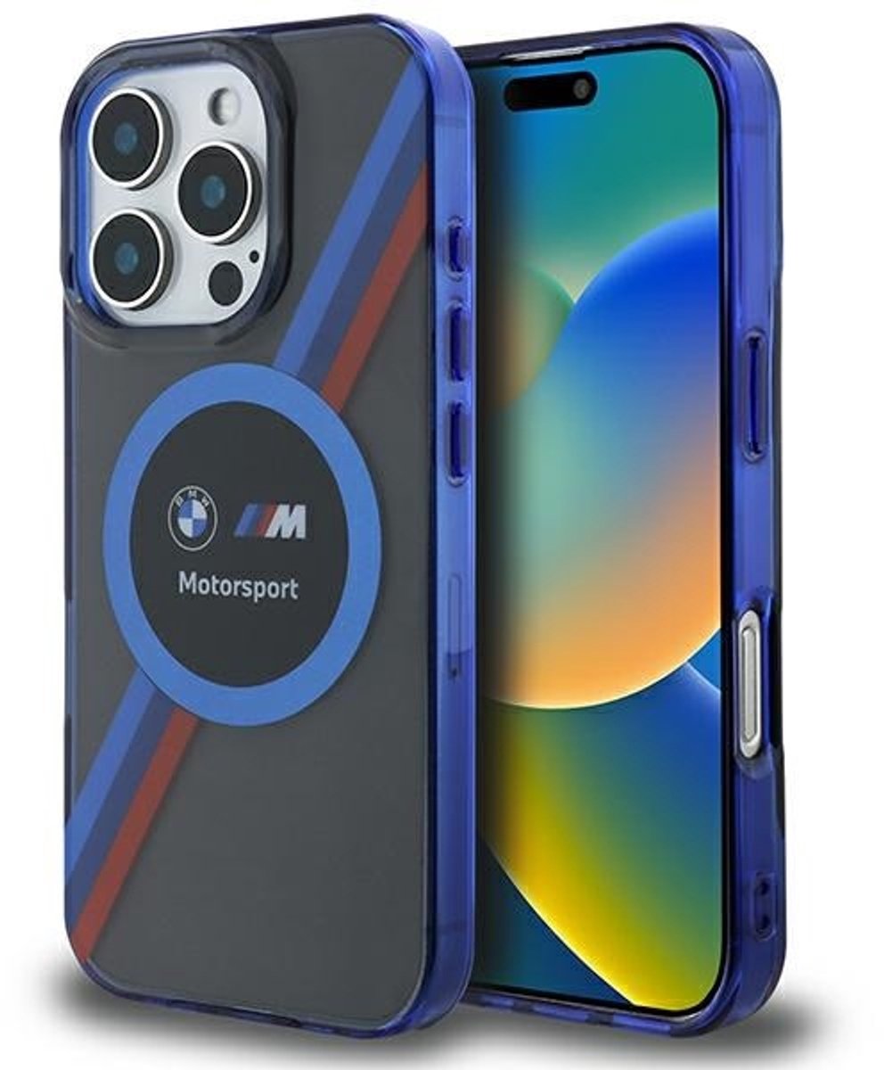 BMW Back cover - iPhone 16 Pro - Zwart - MagSafe-compatibel - Sportief design met M-accenten