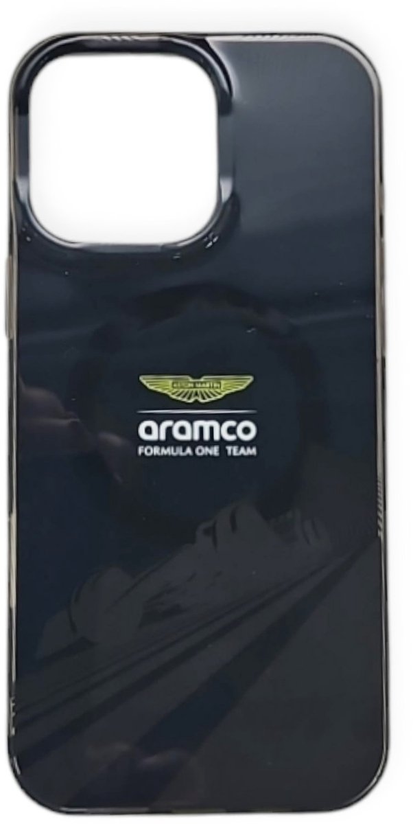 Aston Martin Back cover - iPhone 16 Pro - Zwart - Magsafe - Minimalistisch race-design