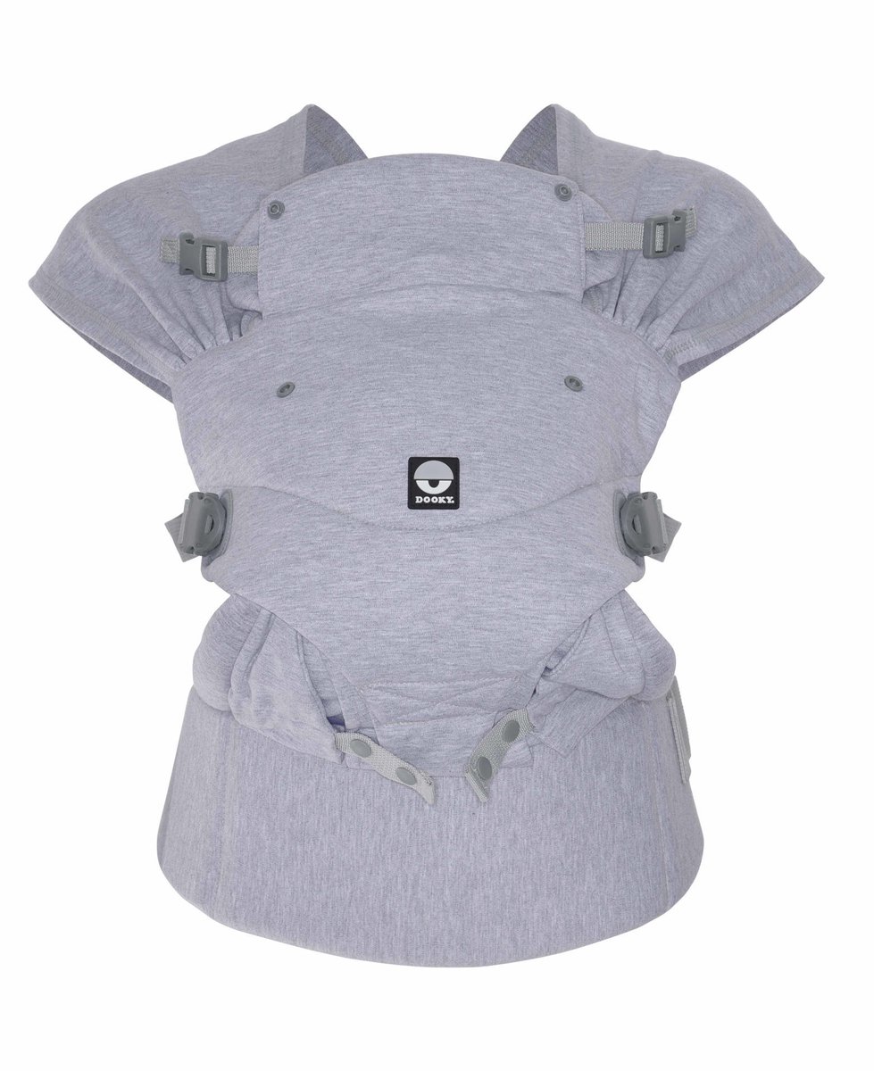 Dooky Draagzak - Cosy Comfort - Grijs - 0/3 Jaar - Max. 15 kg - Ergonomische zit - Kruisbanden voor optimale gewichtsdistributie