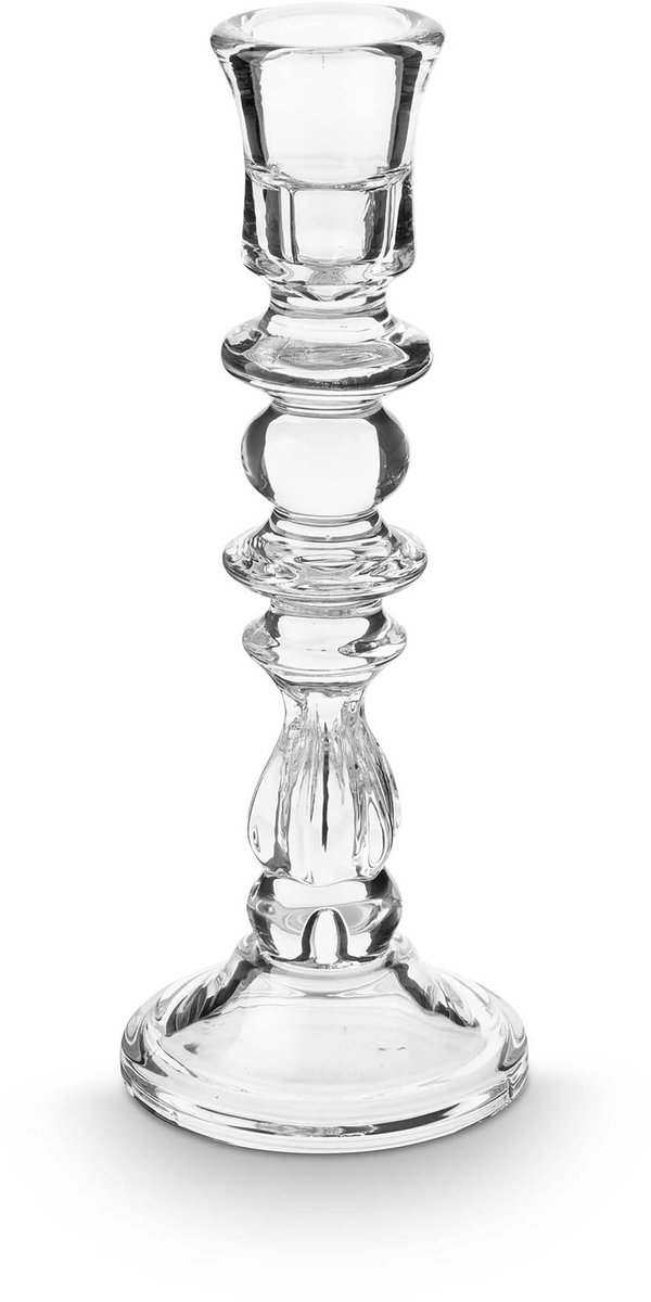 Kandelaar - Glas - Transparant - 10x26cm